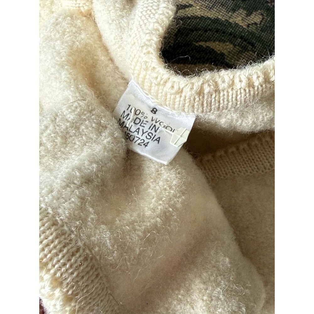 Vintage Ivory Wool Cardigan Sweater Austrian Folk Cottagecore Country Orvis - Picture 10 of 16